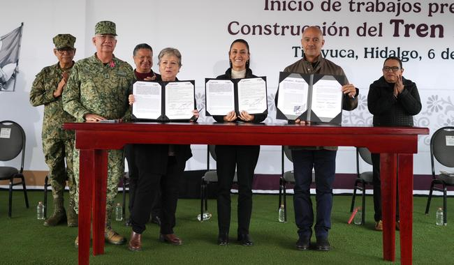 Sheinbaum anuncia plan para la construcción del tren AIFA-Pachuca